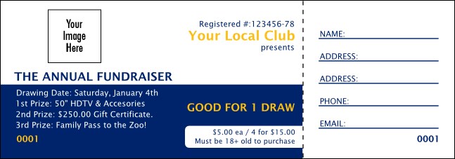 Rotary Club Raffle Ticket 2 (Blue)