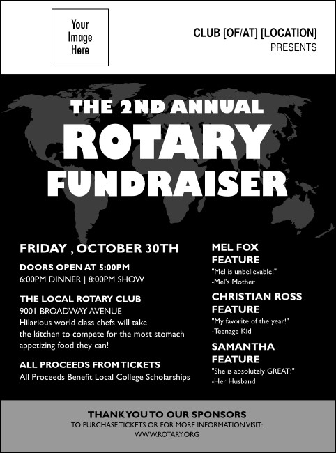 Rotary Club 2 Black and White Flyer